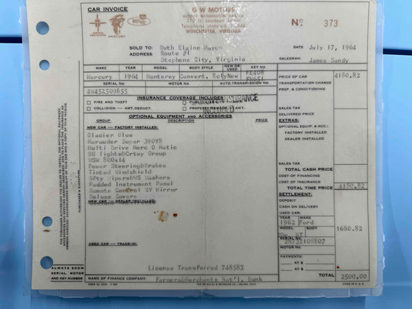 1964 Mercury Monterey Convertible