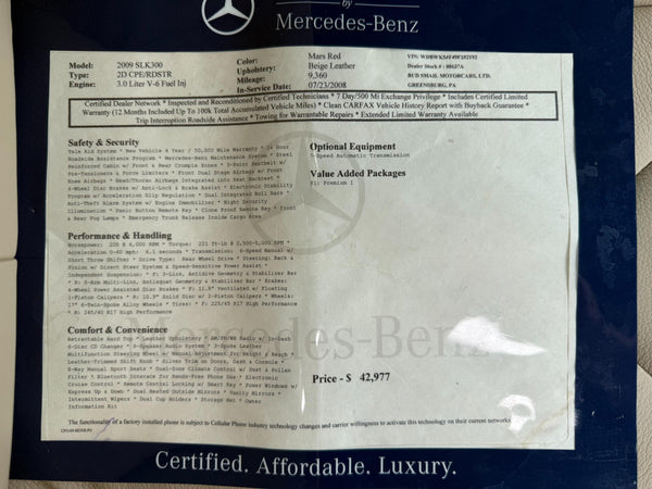 2009 Mercedes-Benz SLK 300